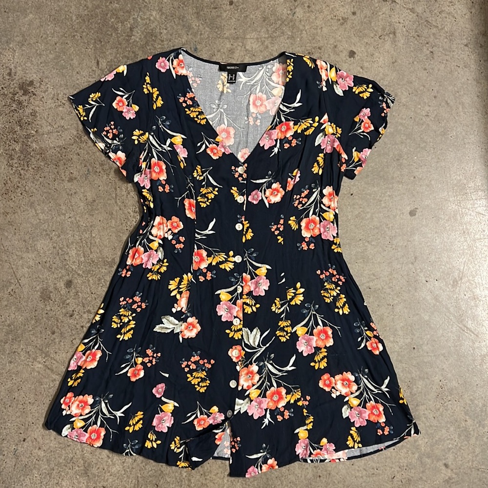 Navy Floral Dress from Forever 21, Size 0X